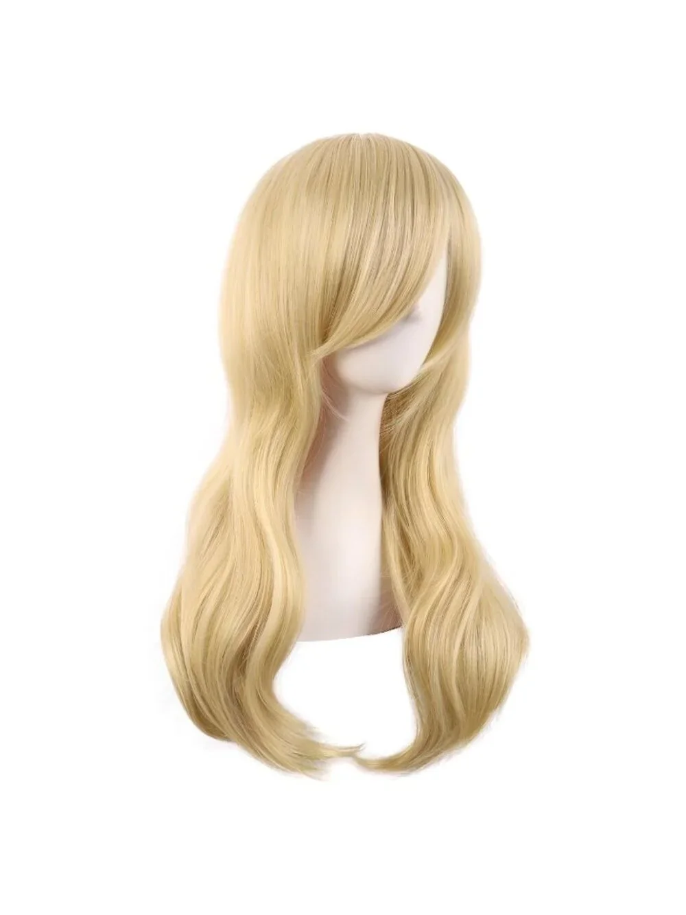 Women Mixed Golden 24 Inch Heat Resistant Long Side Bang Wavy Curly Cosplay Wigs